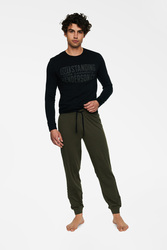 Piżama Męska Model Badge 40040-99X BlackKhaki - Henderson