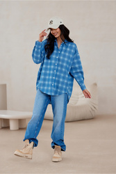 Koszula Damska Model Olly BLU0198-A29 Blue - Roco Fashion