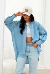 Koszula Damska Model Olly BLU0198-A27 Blue - Roco Fashion