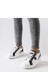 Biało-czarne sneakersy ze srebrnym akcentem Via - Solea