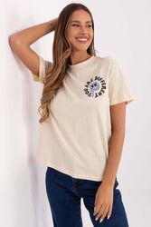T-shirt Damski Model D12022AC02645E Light Beige - Sublevel