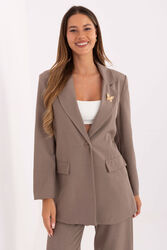 Marynarka Model IT-MA-FL8315.85 Dark Beige - Rue Paris