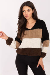 Sweter Damski Model MI-SW-0409.85 BlackBrown - Rue Paris