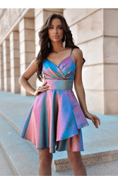 Sukienka Model Żakard 11400. Multi ChaberPink - With You