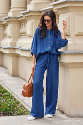 Spodnie Damskie Model Emmy SPD0041 J06 Navy - Roco Fashion