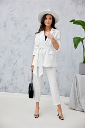 Spodnie Damskie Model EKR 0015 78 Ecru - Roco Fashion