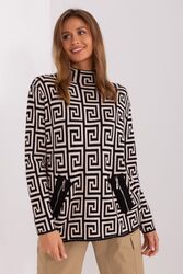 Sweter Damski Model AT-SW-2341.00P BlackBeige - AT