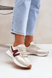 Buty Sportowe Model Britma LA295P BeigeBordo - Step in style
