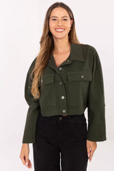 Kurtka Damska Model IT-KR-FL7029.72 Khaki - Rue Paris