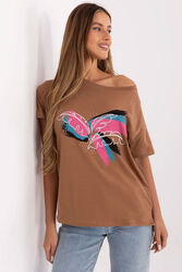 Tshirt Damski Model CLM-TS-1019.79 Light Brown - Factory Price