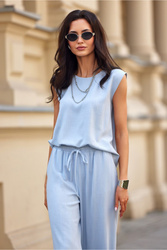 Bluzka Model Manon BLE BLU0210 Błękit - Roco Fashion