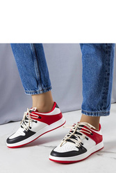Czarno-czerwone retro sneakersy Shari - Solea