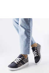 Granatowe sneakersy zdobione monogramem Bolduc - Solea