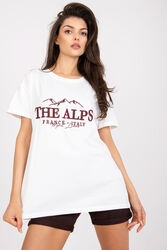 T-shirt Damski Model FA-TS-7720.43P WhiteBrown - Fancy