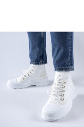 Białe wysokie materiałowe trampki Casalma - Solea