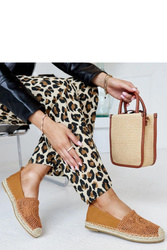 Brązowe espadryle z haftem Kalba - Solea