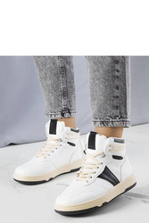 Biało-czarne sneakersy za kostkę Robin - Solea