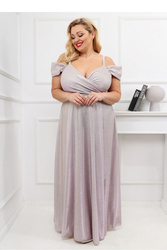 Sukienka Model Walentina Lux 001117. Multi Szampan GoldPink - With You