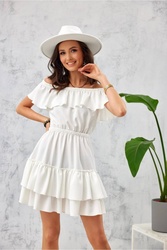 Sukienka Model EKR SUK0291 Ecru - Roco Fashion