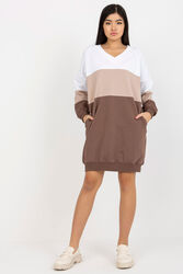 Sukienka Model RV-SK-8382.31 WhiteBrown - Rue Paris