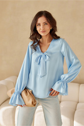 Bluzka Model Seraphina BLE BLU0208 Błękit - Roco Fashion