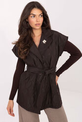 Kamizelka Model IT-KZ-FL9603.87 Dark Brown - Rue Paris