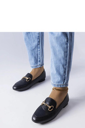 Czarne mokasyny z klamerką Philip - Solea