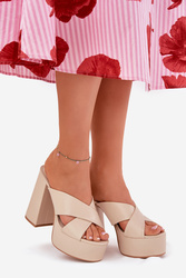 Sandał Klapki Model Lenobos 6874 Beige - Step in style