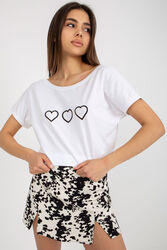 T-shirt Damski Model RV-TS-5650.07P WhiteBlack - Rue Paris