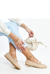 Beżowe ozdobne mokasyny Docherty - Solea