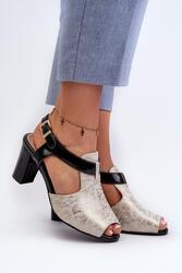 Sandały Model Queenmarie ASA228-3 GoldBlack - Step in style