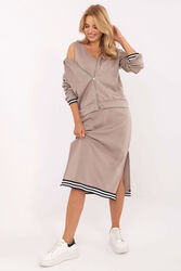 Sukienka Komplet Model IT-KMPL-9719.64 Dark Beige - Rue Paris