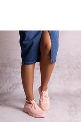 Różowe materiałowe sneakersy Madi - Solea