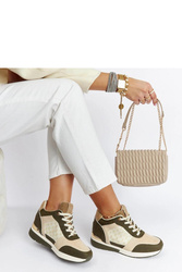 Zielone sneakersy na koturnie Chestnut - Solea