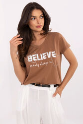 Tshirt Damski Model CLM-TS-1726.87 Light Brown - Factory Price