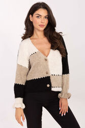 Sweter Damski Model MI-SW-0903.87 BlackBeige - Rue Paris