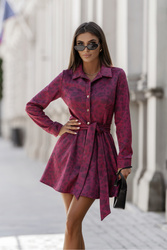 Sukienka Model Lana 356763585 Panterka Bordo - LaBalancia