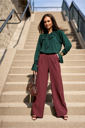 Spodnie Damskie Model Viana BOR SPD0047 Bordo - Roco Fashion