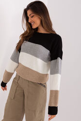 Sweter Damski Model BA-SW-8024.57P BlackBeige - Badu