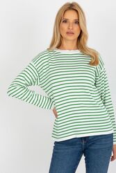 Sweter Damski Model LC-SW-6006.22 WhiteGreen - Rue Paris