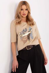 Bluzka Model CLM-BZ-0119.36 Camel - Factory Price