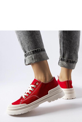 Czerwone materiałowe trampki Nassar - Solea