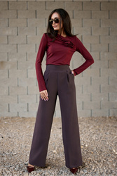 Spodnie Damskie Model Viana CBR SPD0047 Dark Brown - Roco Fashion