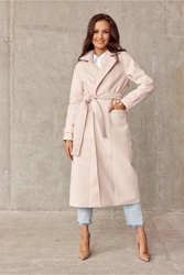 Płaszcz Damski Model BEJ PLA0017 Beige - Roco Fashion