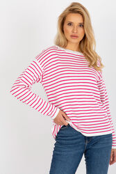 Sweter Damski Model LC-SW-6006.22 WhitePink - Rue Paris
