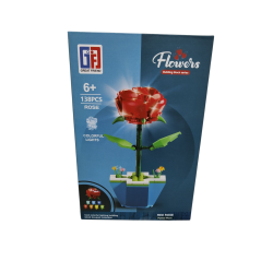 KLOCKI KWIATY KWIATKI RÓŻA W DONICY DIY Z KLOCKÓW + DONICZKA 138 elem.